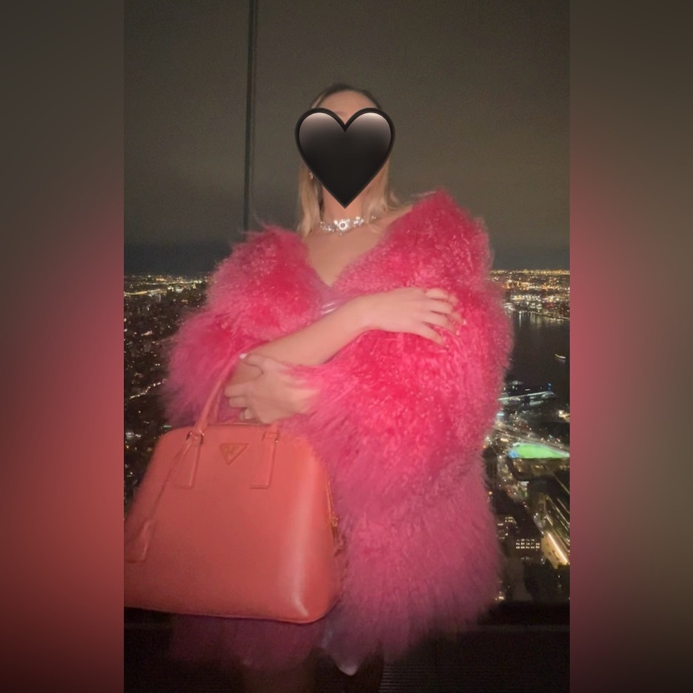 Custom made pink %100 wool coat.